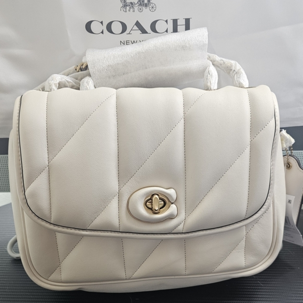 NWT Coach Quilted Pillow Madison Chalk